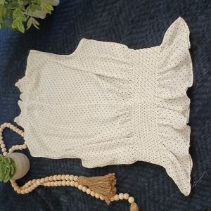 Blāshe Polka Dot White Top